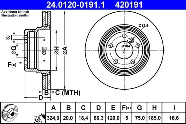 Disc frana ATE 24.0120-0191.1