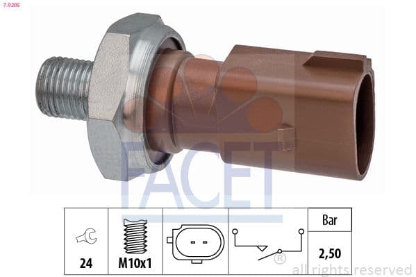 Senzor presiune ulei FACET Made in Italy - OE Equivalent 7.0205