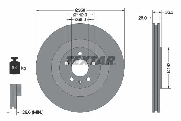 Disc frana TEXTAR PRO+ 92290405