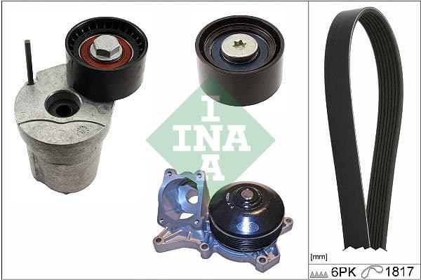 Pompa apa + Set curea transmisie cu caneluri Schaeffler INA 529 0370 30