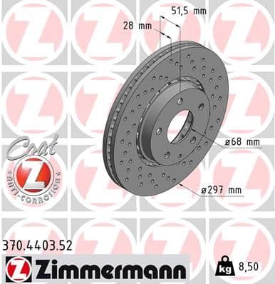 Disc frana ZIMMERMANN 370.4403.52
