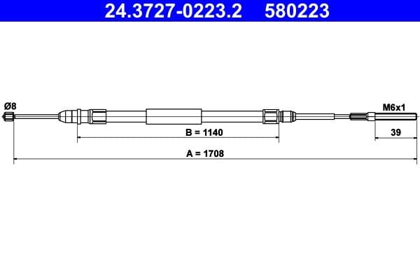 Cablu, frana de parcare ATE 24.3727-0223.2