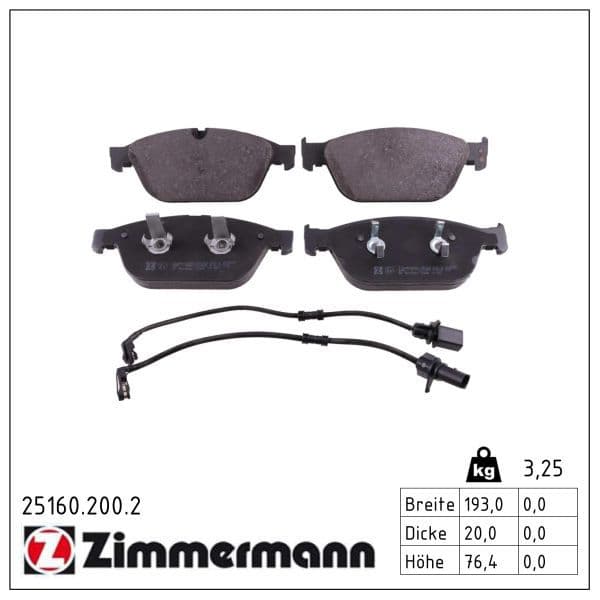 set placute frana,frana disc ZIMMERMANN 25160.200.2