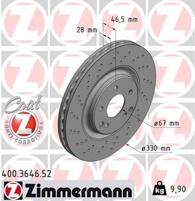 Disc frana ZIMMERMANN SPORT Z 400.3646.52