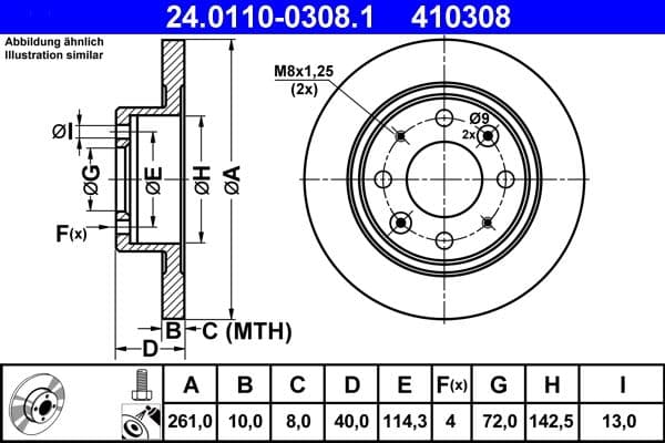 Disc frana ATE 24.0110-0308.1