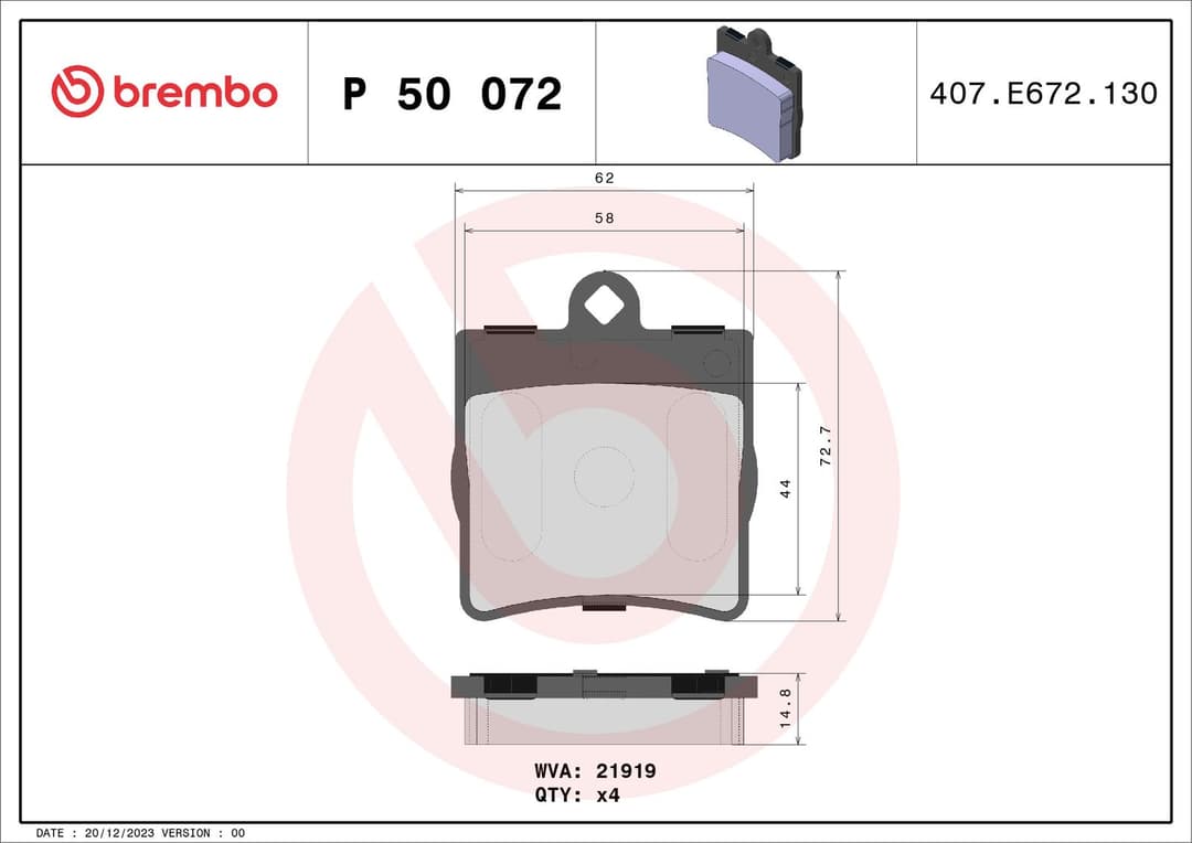 set placute frana,frana disc BREMBO PRIME LINE P 50 072