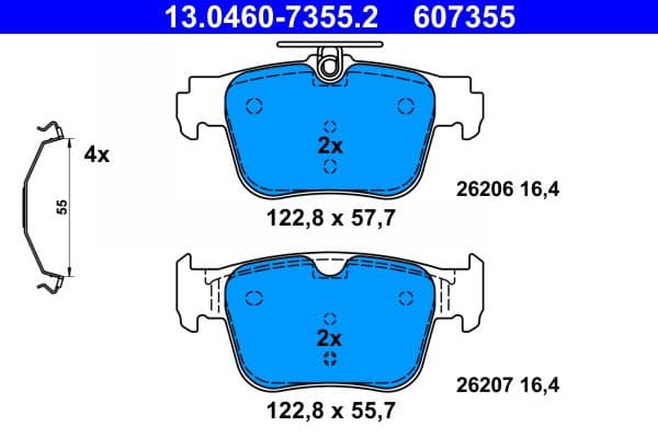 set placute frana,frana disc ATE 13.0460-7355.2