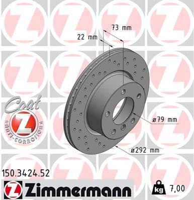Disc frana ZIMMERMANN SPORT Z 150.3424.52