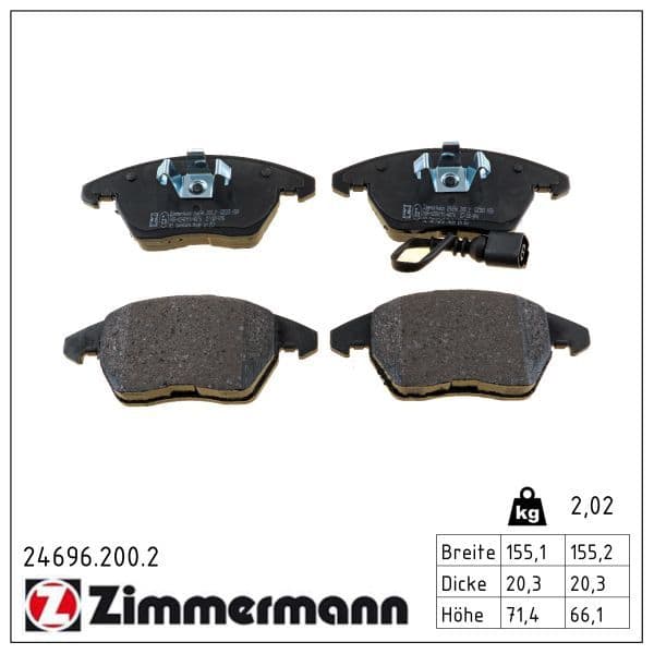 set placute frana,frana disc ZIMMERMANN 24696.200.2