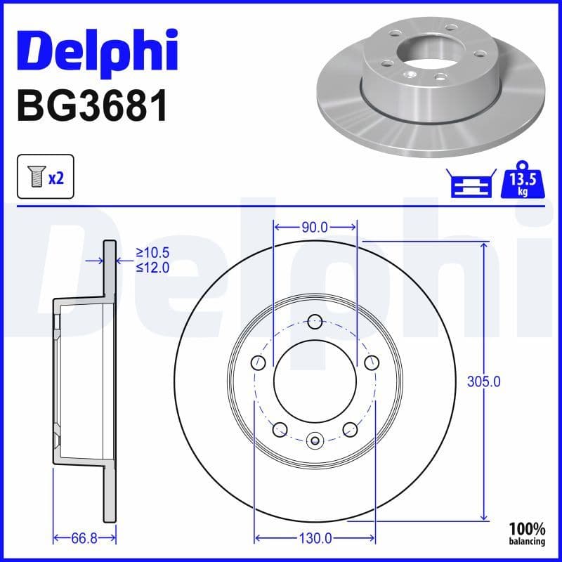 Disc frana DELPHI BG3681