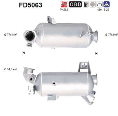 Filtru funingine/particule, sist.de esapament AS FD5063