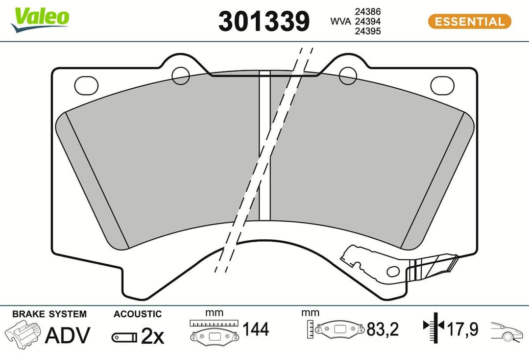 set placute frana,frana disc VALEO 301339