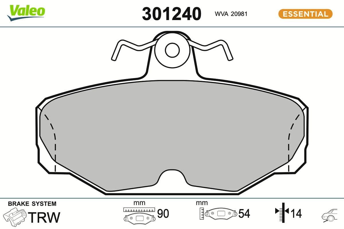 set placute frana,frana disc VALEO 301240