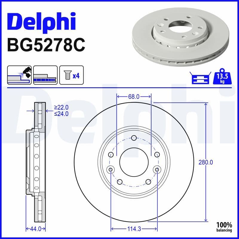 Disc frana DELPHI BG5278C