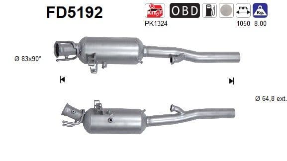 Filtru funingine/particule, sist.de esapament AS FD5192