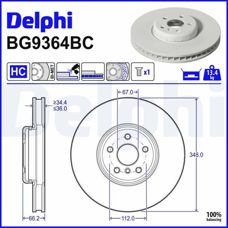 Disc frana DELPHI BG9364BC