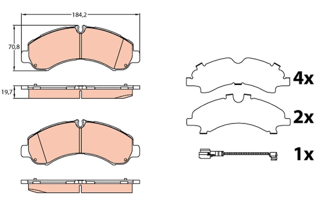set placute frana,frana disc TRW GDB3645