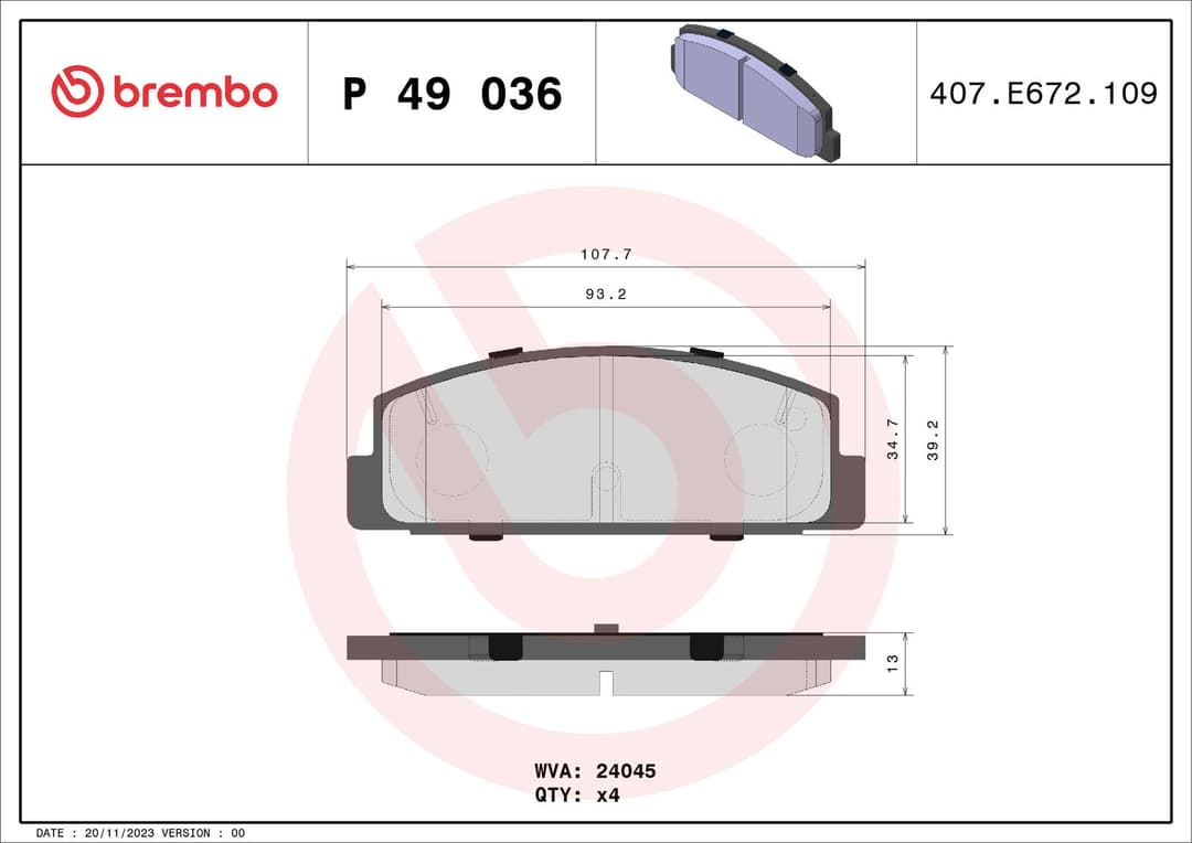 set placute frana,frana disc BREMBO PRIME LINE P 49 036