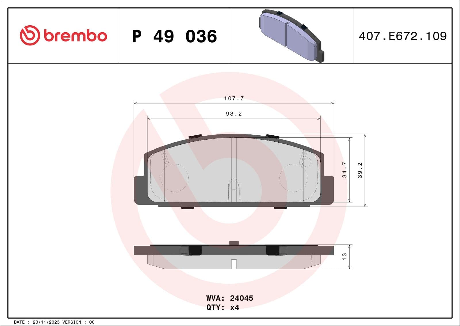 set placute frana,frana disc BREMBO PRIME LINE P 49 036