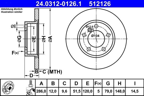 Disc frana ATE 24.0312-0126.1
