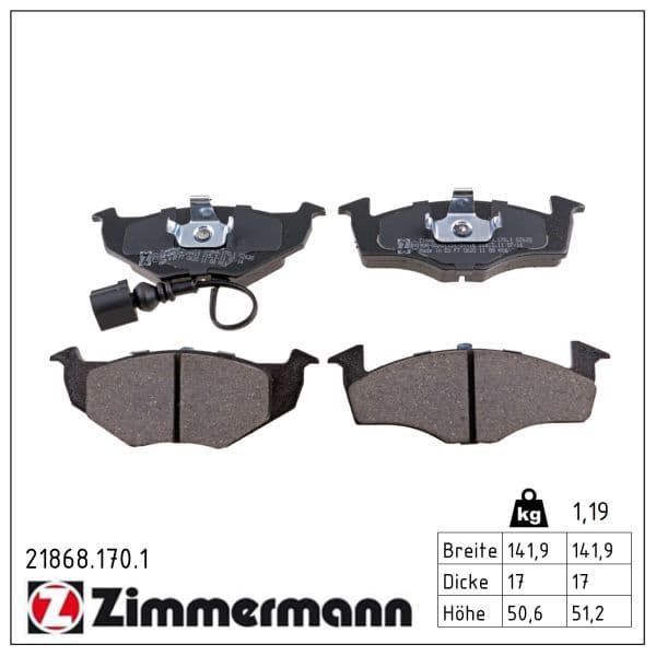 set placute frana,frana disc ZIMMERMANN 21868.170.1