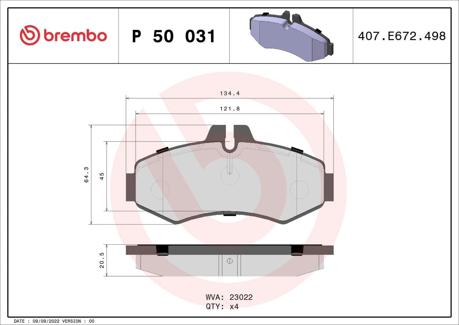 set placute frana,frana disc BREMBO PRIME LINE P 50 031