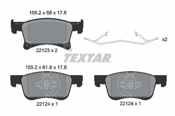 set placute frana,frana disc TEXTAR Q+ 2212301