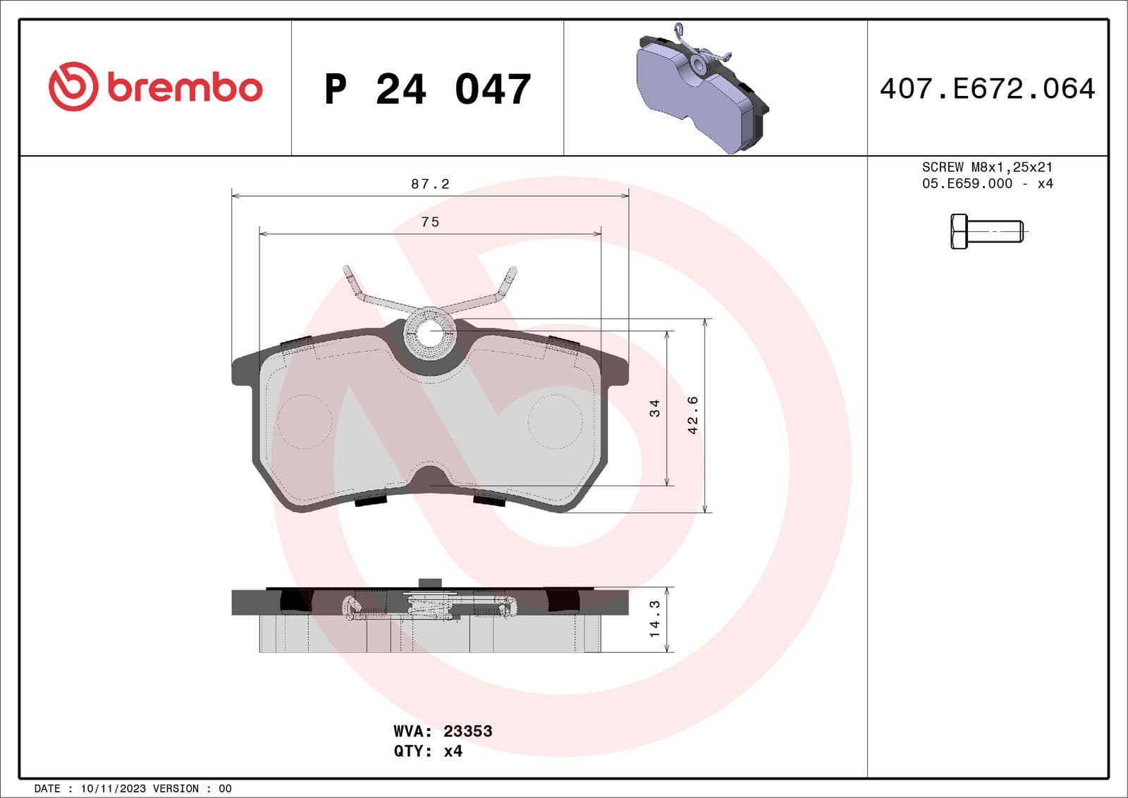 set placute frana,frana disc BREMBO PRIME LINE P 24 047