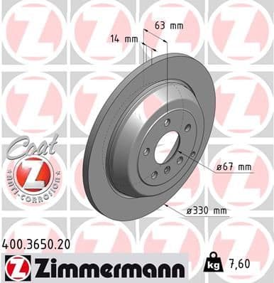 Disc frana ZIMMERMANN COAT Z 400.3650.20
