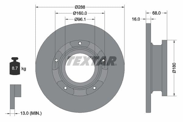Disc frana TEXTAR 93260700
