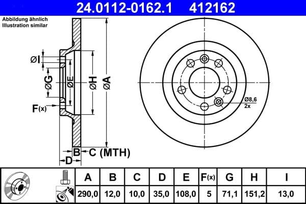 Disc frana ATE 24.0112-0162.1