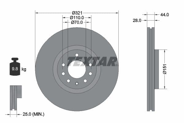 Disc frana TEXTAR PRO 92149803