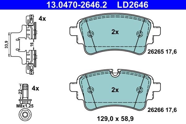 set placute frana,frana disc ATE Ceramic 13.0470-2646.2