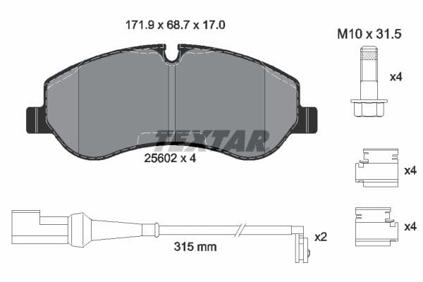 set placute frana,frana disc TEXTAR Q+ 2560201