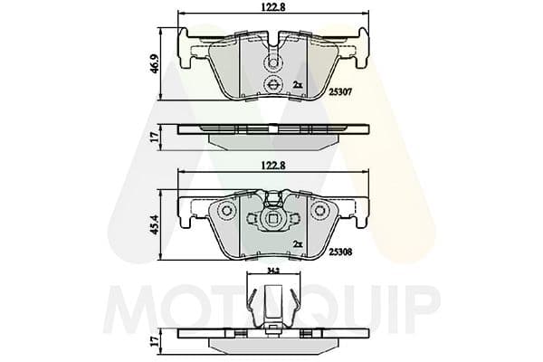 set placute frana,frana disc MOTAQUIP LVXL1731