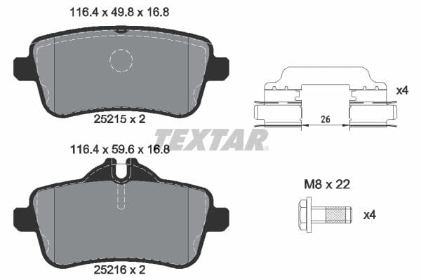 set placute frana,frana disc TEXTAR Q+ 2521509