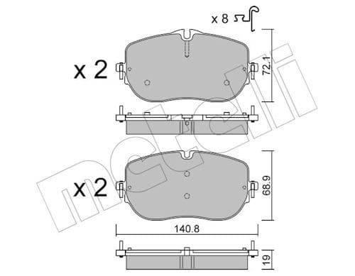 set placute frana,frana disc METELLI 22-1356-0