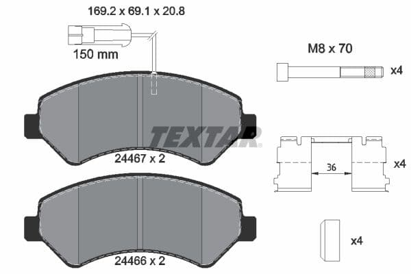 set placute frana,frana disc TEXTAR Q+ 2446705