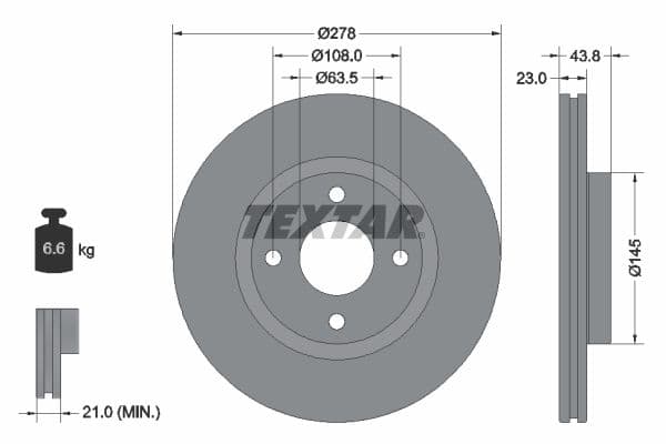 Disc frana TEXTAR 92303203
