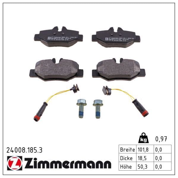 set placute frana,frana disc ZIMMERMANN 24008.185.3