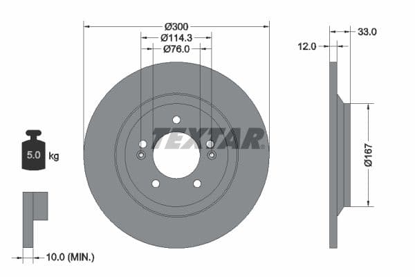 Disc frana TEXTAR PRO 92296303