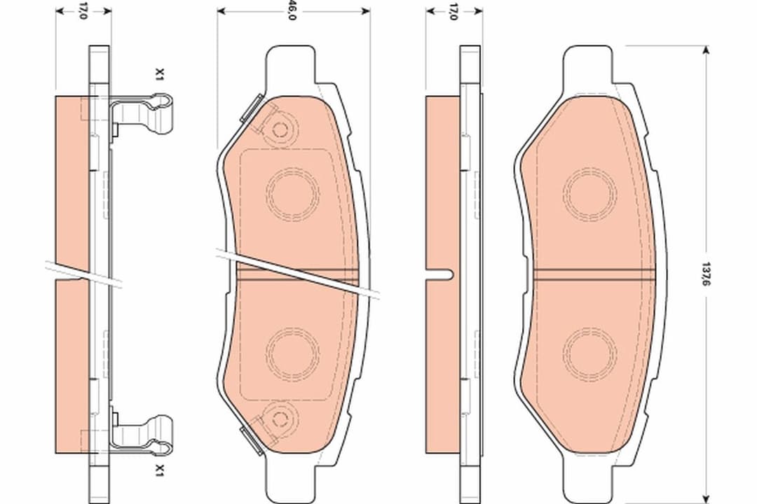 set placute frana,frana disc TRW GDB4602