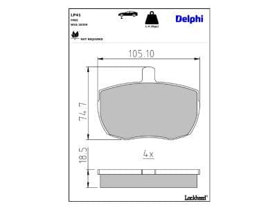 set placute frana,frana disc DELPHI LP41