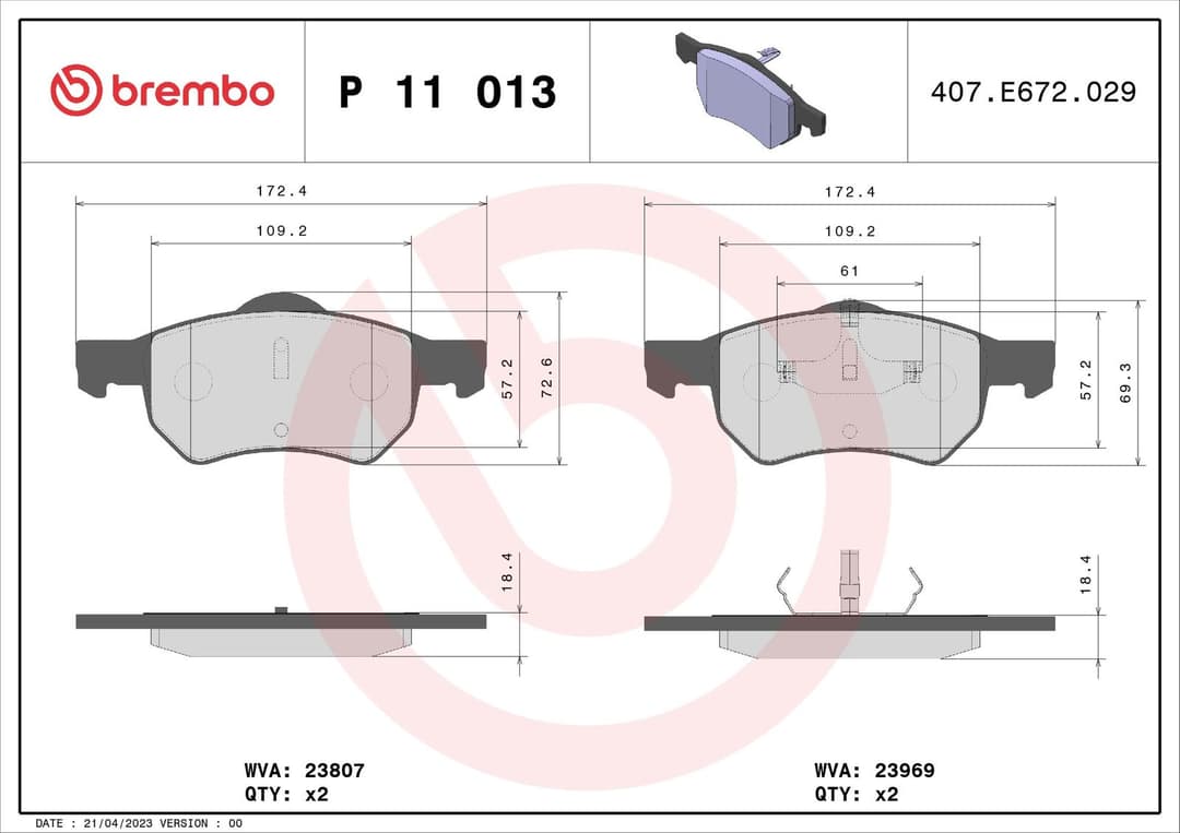set placute frana,frana disc BREMBO PRIME LINE P 11 013