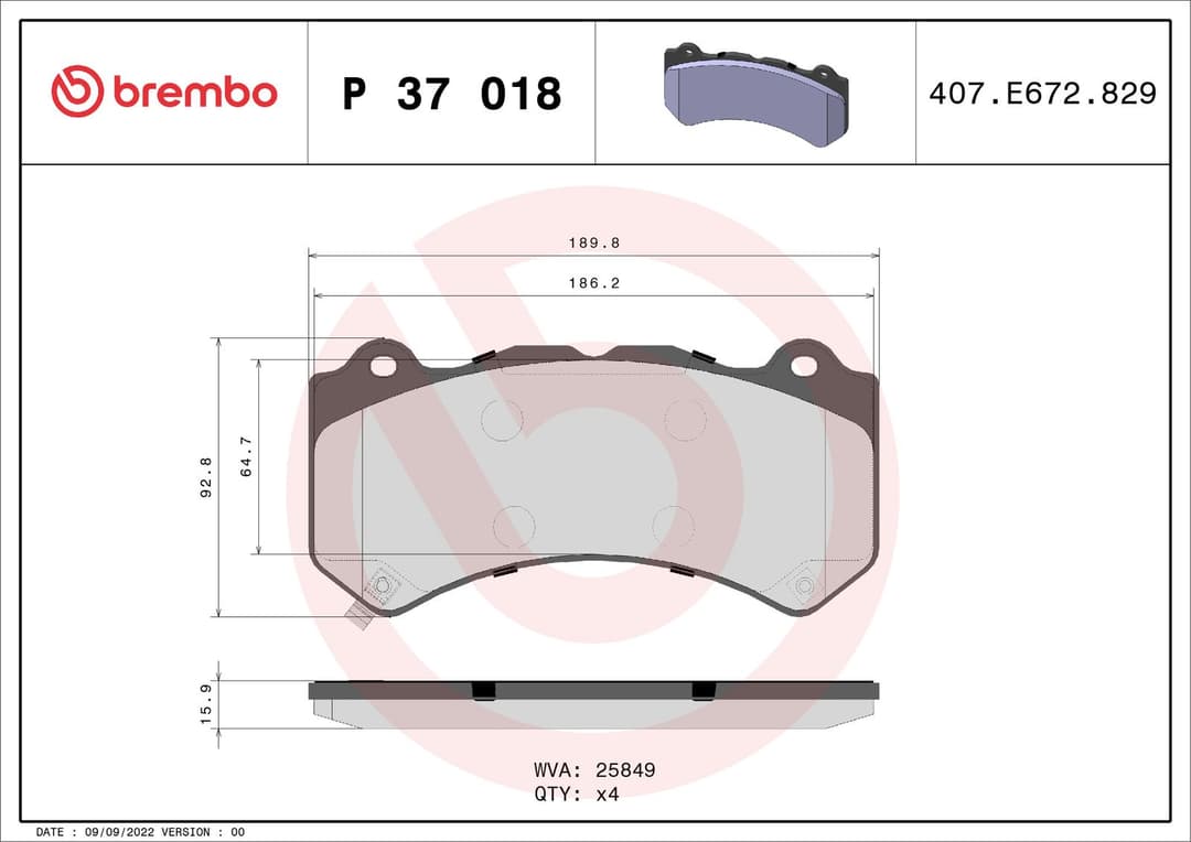 set placute frana,frana disc BREMBO PRIME LINE P 37 018