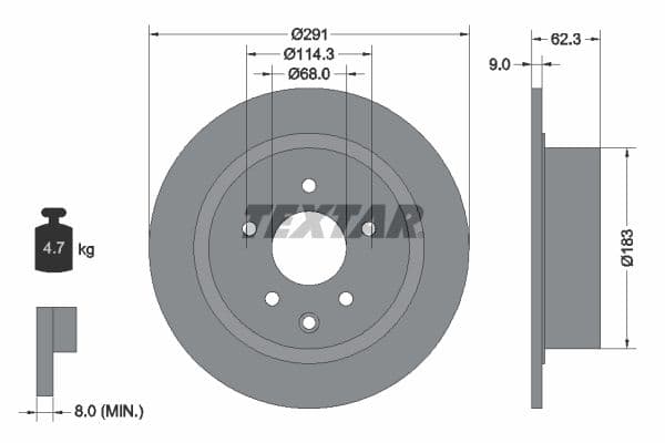 Disc frana TEXTAR PRO 92237103