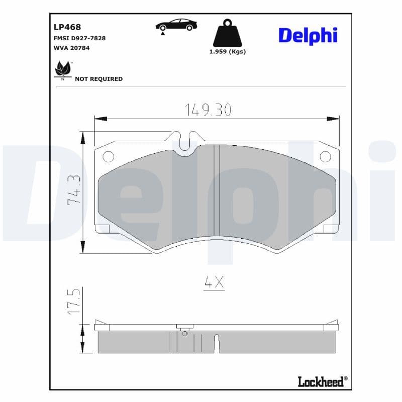 set placute frana,frana disc DELPHI LP468