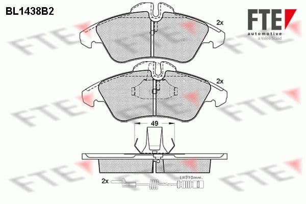 set placute frana,frana disc FTE 9010188