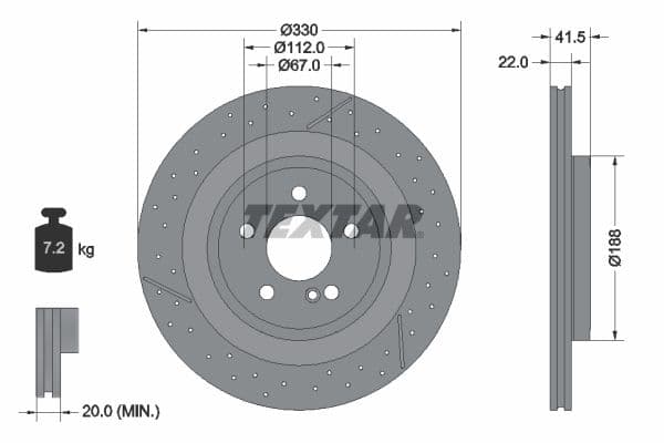 Disc frana TEXTAR 92290605