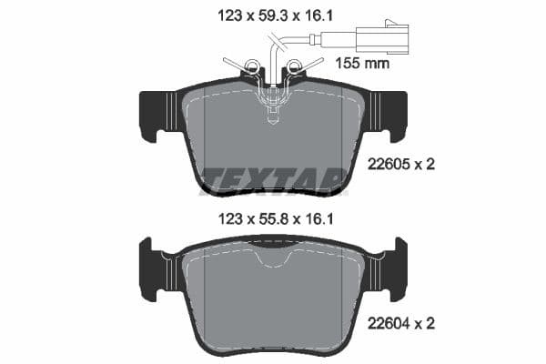 set placute frana,frana disc TEXTAR Q+ 2260501